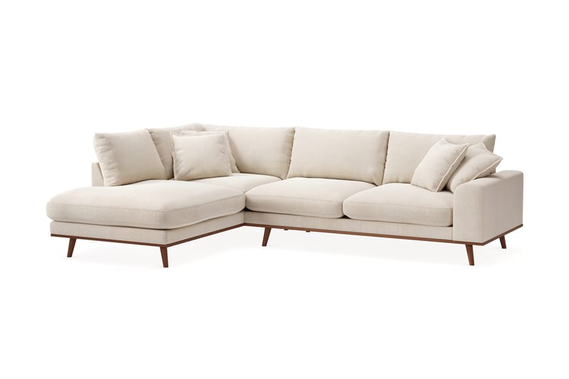 Copenhagen Premium 4-sits Vänstervänd L-formad Djup Schäslongsoffa i Chenille - Ljusbeige - Möbler - Vardagsrum - Soffor - Divansoffa & schäslong
