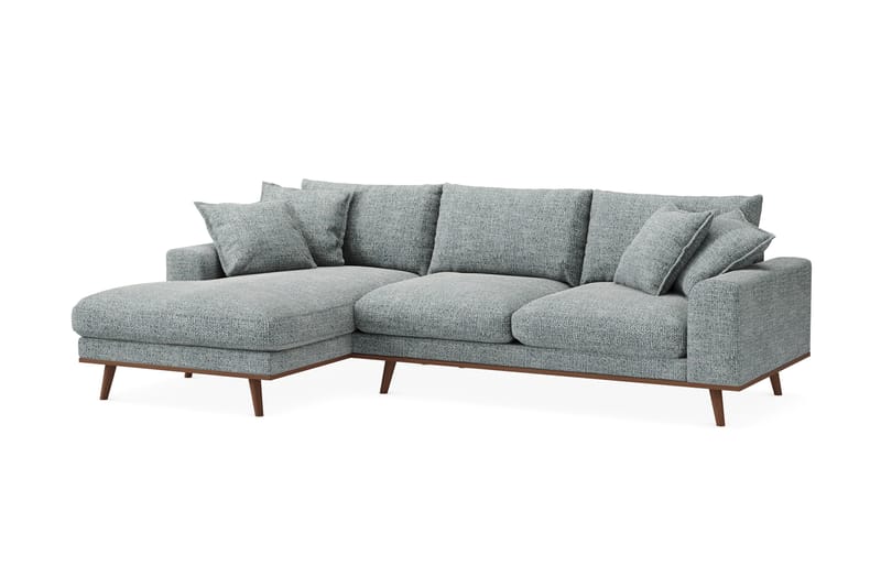 Copenhagen Premium 4-sits Vänstervänd L-formad Djup Divansoffa i Chenille - Grå/Blå - Möbler - Vardagsrum - Soffor - Divansoffa & schäslong