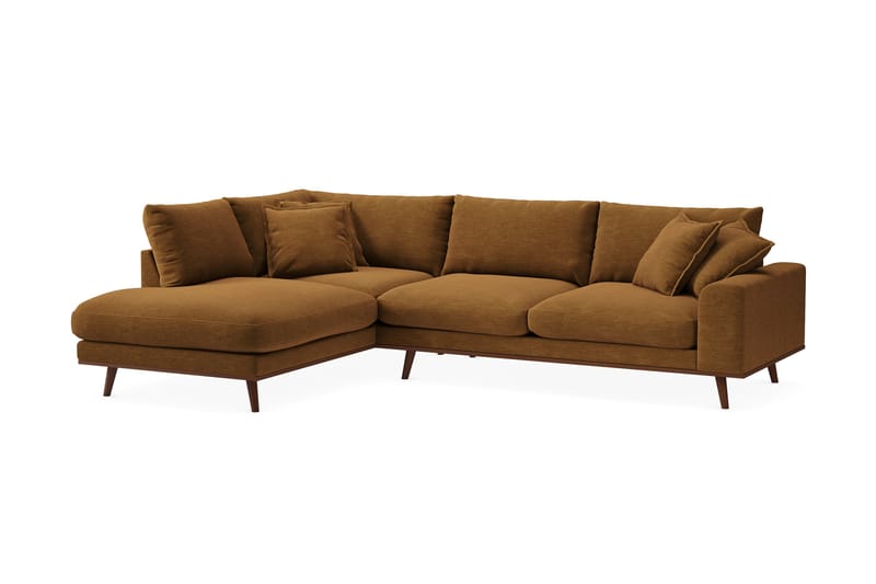 Copenhagen Premium 4-sits Vänstervänd L-formad Djup Schäslongsoffa i Tyg - Senapsgul - Möbler - Vardagsrum - Soffor - Divansoffa & schäslong
