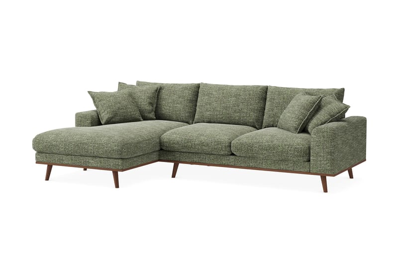 Copenhagen Premium 4-sits Vänstervänd L-formad Djup Divansoffa i Chenille - Grön - Möbler - Vardagsrum - Soffor - Divansoffa & schäslong