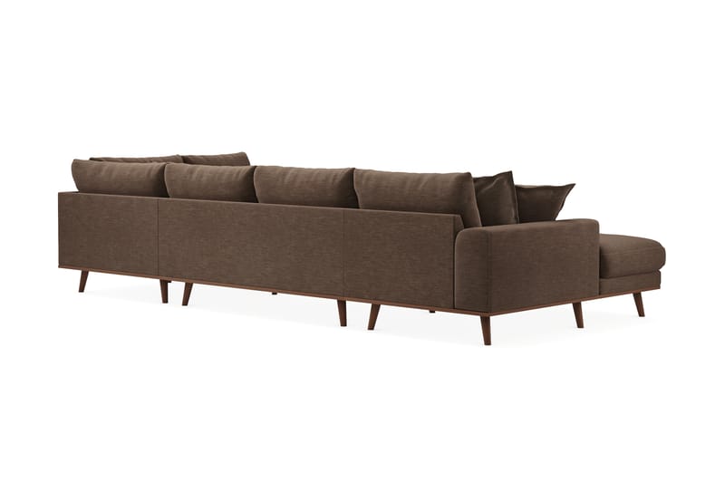 Copenhagen Premium 5-sits Vänstervänd U-formad Djup Soffa med Divan och Schäslong i Tyg - Brun - Möbler - Vardagsrum - Soffor - U-soffor