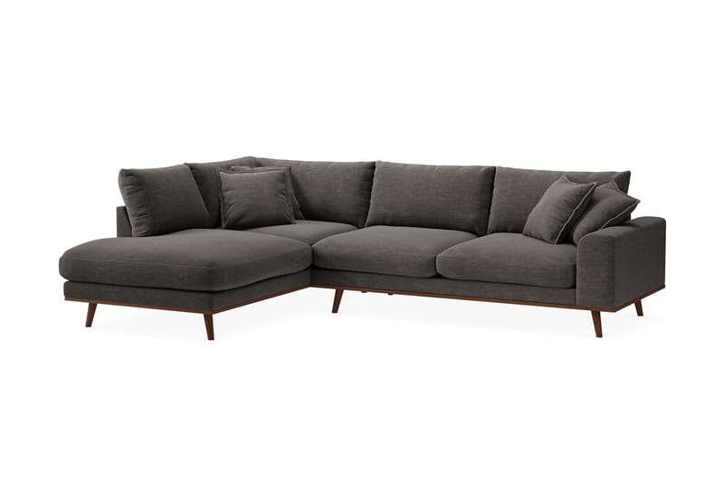 Copenhagen Premium 4-sits Vänstervänd L-formad Djup Schäslongsoffa i Tyg - Mörkgrå - Möbler - Vardagsrum - Soffor - Divansoffa & schäslong