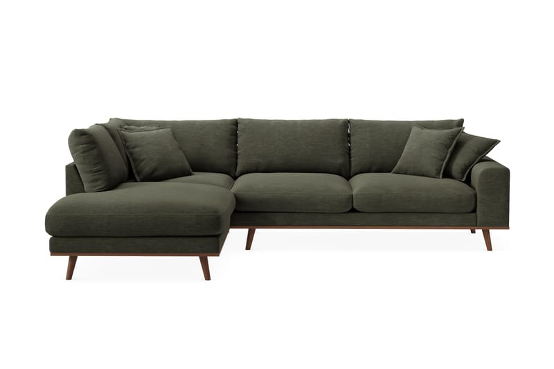 Copenhagen Premium 4-sits Vänstervänd L-formad Djup Schäslongsoffa i Tyg - Grön - Möbler - Vardagsrum - Soffor - Divansoffa & schäslong