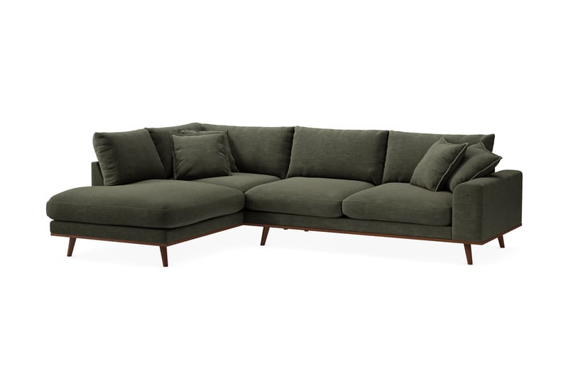Copenhagen Premium 4-sits Vänstervänd L-formad Djup Schäslongsoffa i Tyg - Grön - Möbler - Vardagsrum - Soffor - Divansoffa & schäslong