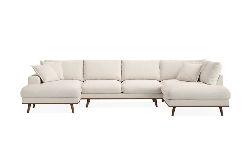 Copenhagen Premium 5-sits Vänstervänd U-formad Djup Soffa med Divan och Schäslong i Tyg - Ljusbeige - Möbler - Vardagsrum - Soffor - U-soffor