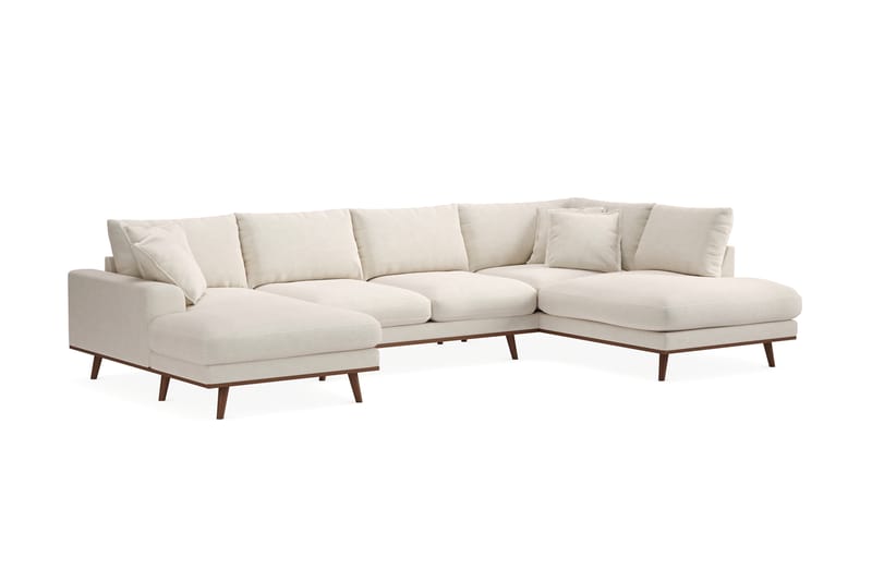 Copenhagen Premium 5-sits Vänstervänd U-formad Djup Soffa med Divan och Schäslong i Tyg - Ljusbeige - Möbler - Vardagsrum - Soffor - U-soffor