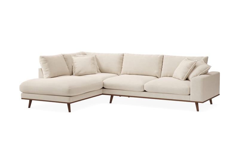 Copenhagen Premium 4-sits Vänstervänd L-formad Djup Schäslongsoffa i Tyg - Beige - Möbler - Vardagsrum - Soffor - Divansoffa & schäslong