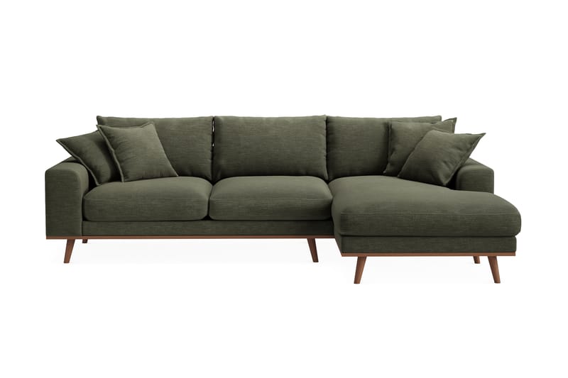 Copenhagen Premium 4-sits Högervänd L-formad Djup Divansoffa i Tyg - Grön - Möbler - Vardagsrum - Soffor - Divansoffa & schäslong