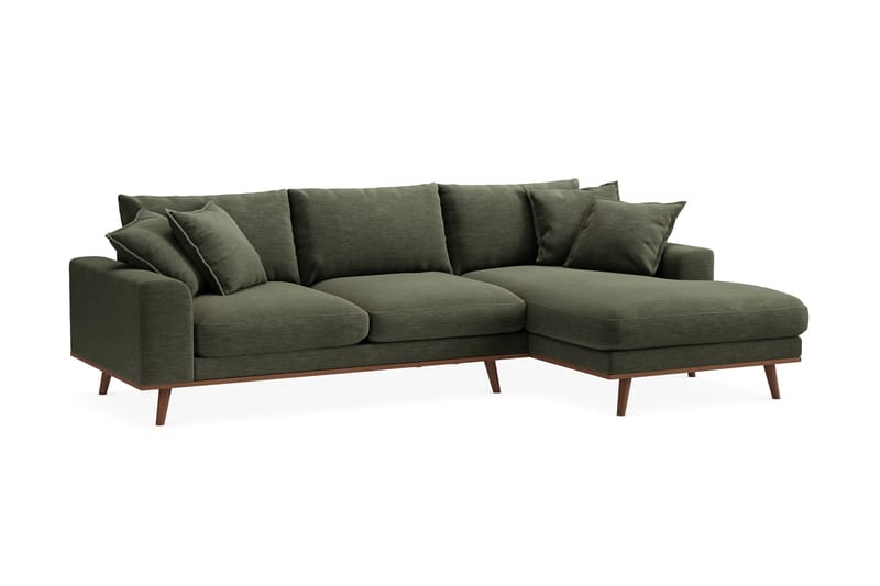 Copenhagen Premium 4-sits Högervänd L-formad Djup Divansoffa i Tyg - Grön - Möbler - Vardagsrum - Soffor - Divansoffa & schäslong