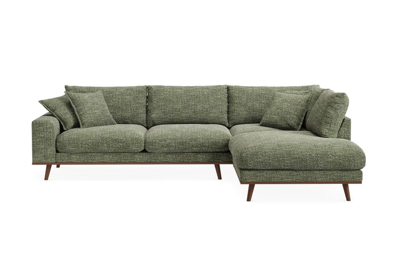 Copenhagen Premium 4-sits Högervänd L-formad Djup Schäslongsoffa i Chenille - Grön - Möbler - Vardagsrum - Soffor - Divansoffa & schäslong