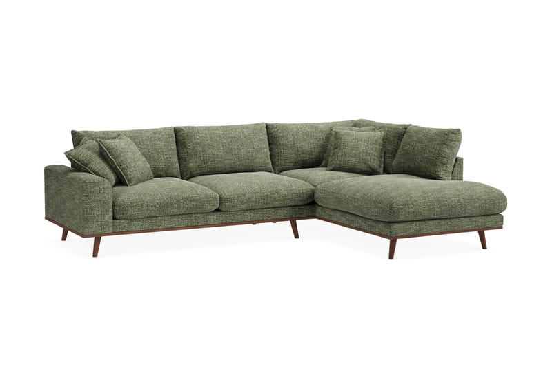 Copenhagen Premium 4-sits Högervänd L-formad Djup Schäslongsoffa i Chenille - Grön - Möbler - Vardagsrum - Soffor - Divansoffa & schäslong