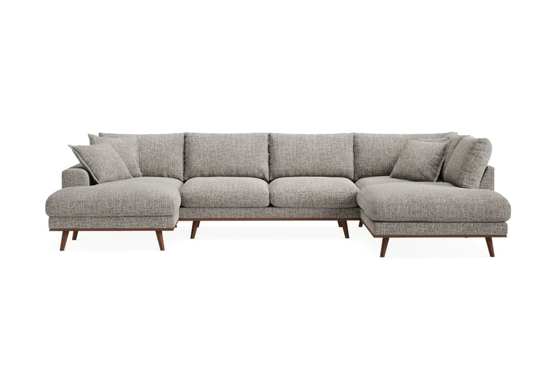 Copenhagen Premium 5-sits Högervänd U-formad Djup Soffa med Divan och Schäslong i Chenille - Grå - Möbler - Vardagsrum - Soffor - U-soffor
