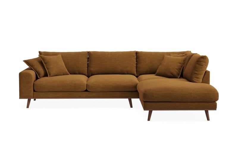 Copenhagen Premium 4-sits Högervänd L-formad Djup Schäslongsoffa i Tyg - Senapsgul - Möbler - Vardagsrum - Soffor - Divansoffa & schäslong