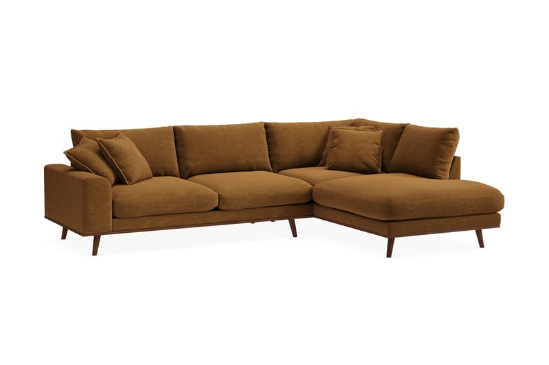 Copenhagen Premium 4-sits Högervänd L-formad Djup Schäslongsoffa i Tyg - Senapsgul - Möbler - Vardagsrum - Soffor - Divansoffa & schäslong