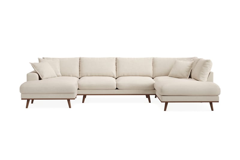 Copenhagen Premium 5-sits Vänstervänd U-formad Djup Soffa med Divan och Schäslong i Tyg - Beige - Möbler - Vardagsrum - Soffor - U-soffor