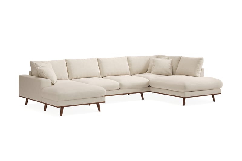 Copenhagen Premium 5-sits Vänstervänd U-formad Djup Soffa med Divan och Schäslong i Tyg - Beige - Möbler - Vardagsrum - Soffor - U-soffor