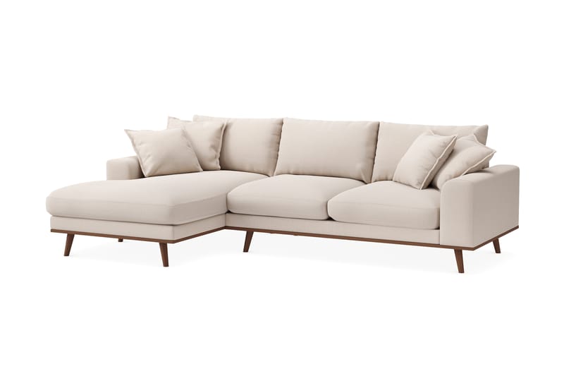 Copenhagen Premium 4-sits Vänstervänd L-formad Djup Divansoffa i Bouclé - Ljusbeige - Möbler - Vardagsrum - Soffor - Divansoffa & schäslong