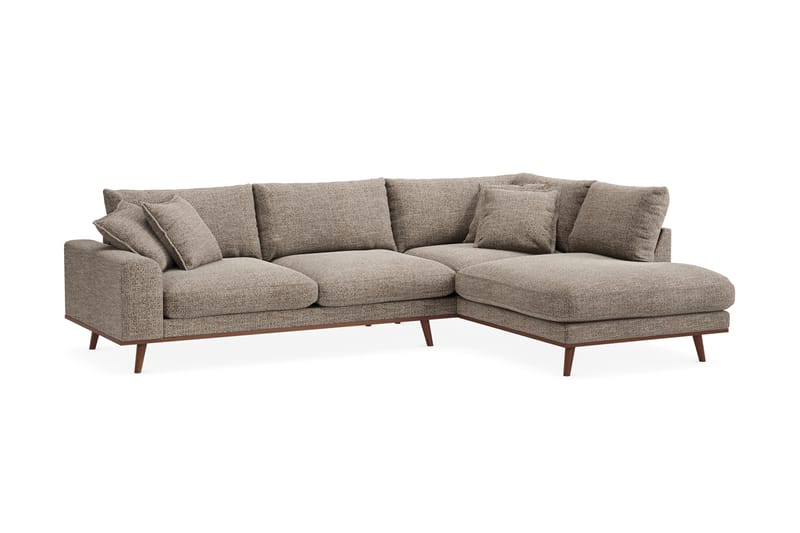 Copenhagen Premium 4-sits Högervänd L-formad Djup Schäslongsoffa i Chenille - Brun - Möbler - Vardagsrum - Soffor - Divansoffa & schäslong
