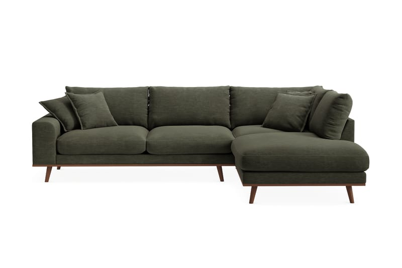 Copenhagen Premium 4-sits Högervänd L-formad Djup Schäslongsoffa i Tyg - Grön - Möbler - Vardagsrum - Soffor - Divansoffa & schäslong
