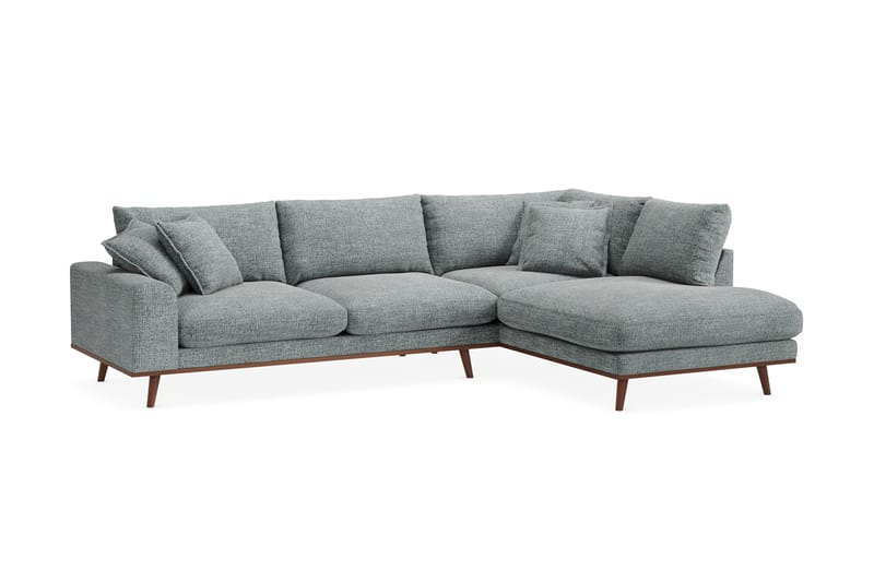 Copenhagen Premium 4-sits Högervänd L-formad Djup Schäslongsoffa i Chenille - Grå/Blå - Möbler - Vardagsrum - Soffor - Divansoffa & schäslong