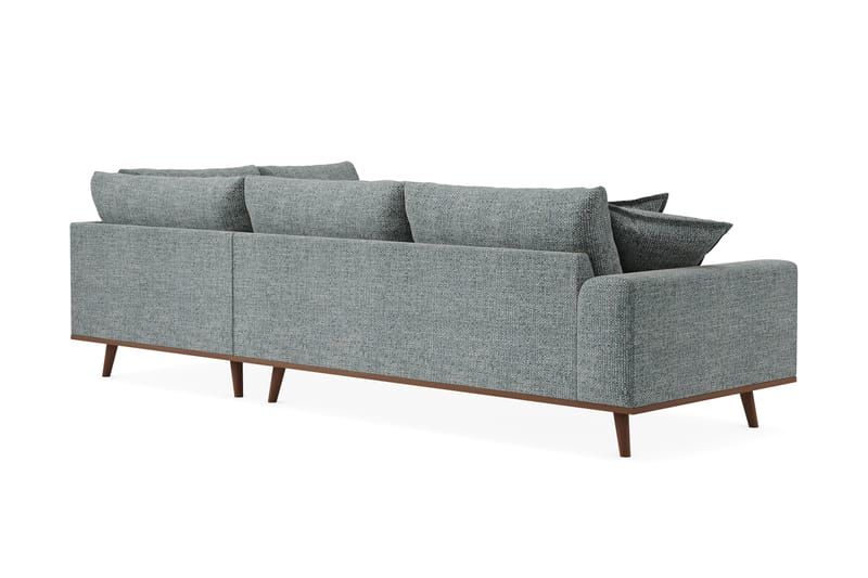 Copenhagen Premium 4-sits Högervänd L-formad Djup Schäslongsoffa i Chenille - Grå/Blå - Möbler - Vardagsrum - Soffor - Divansoffa & schäslong