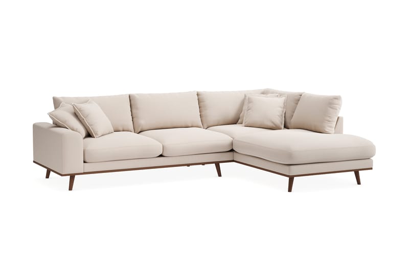 Copenhagen Premium 4-sits Högervänd L-formad Djup Schäslongsoffa i Bouclé - Ljusbeige - Möbler - Vardagsrum - Soffor - Divansoffa & schäslong