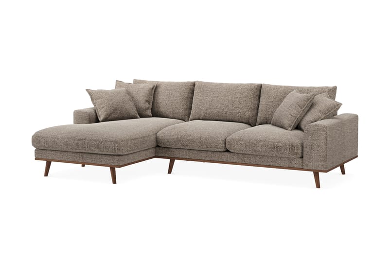 Copenhagen Premium 4-sits Vänstervänd L-formad Djup Divansoffa i Chenille - Brun - Möbler - Vardagsrum - Soffor - Divansoffa & schäslong