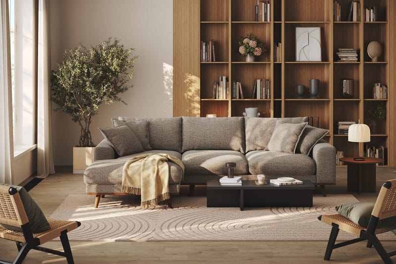 Copenhagen Premium 4-sits Vänstervänd L-formad Djup Divansoffa i Chenille - Brun - Möbler - Vardagsrum - Soffor - Divansoffa & schäslong