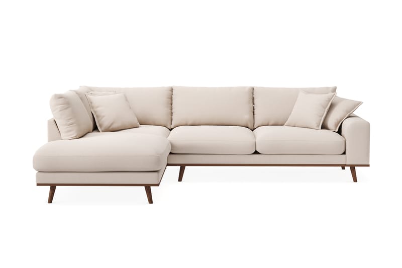 Copenhagen Premium 4-sits Vänstervänd L-formad Djup Schäslongsoffa i Bouclé - Ljusbeige - Möbler - Vardagsrum - Soffor - Divansoffa & schäslong