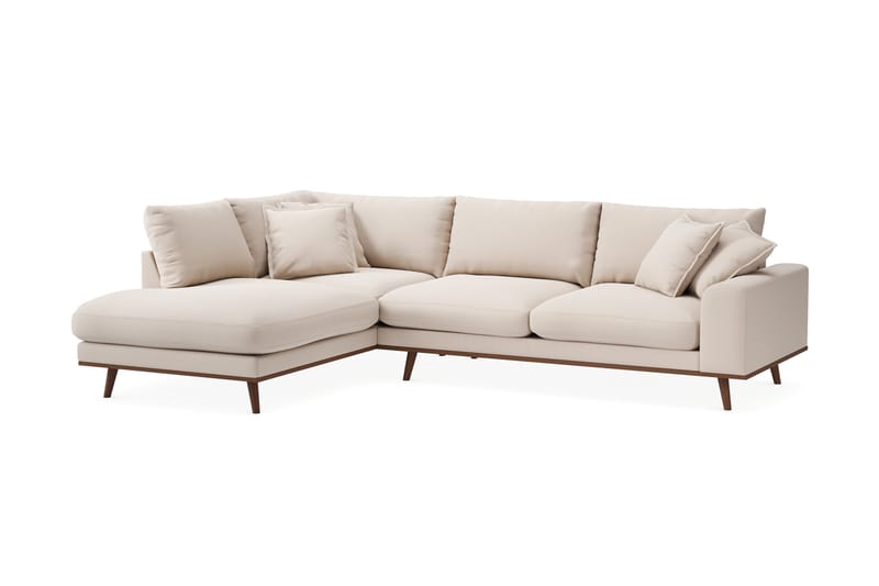 Copenhagen Premium 4-sits Vänstervänd L-formad Djup Schäslongsoffa i Bouclé - Ljusbeige - Möbler - Vardagsrum - Soffor - Divansoffa & schäslong