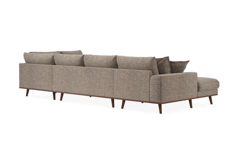 Copenhagen Premium 5-sits Högervänd U-formad Djup Soffa med Divan och Schäslong i Chenille - Brun - Möbler - Vardagsrum - Soffor - U-soffor