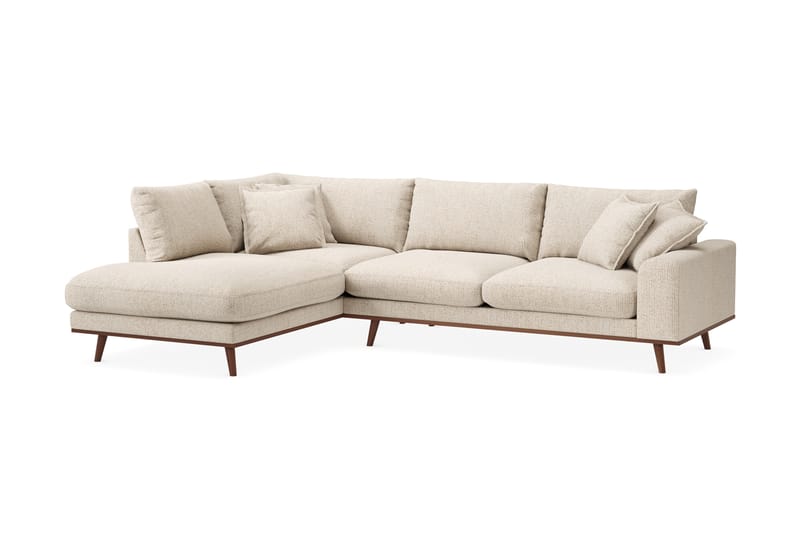 Copenhagen Premium 4-sits Vänstervänd L-formad Djup Schäslongsoffa i Chenille - Beige - Möbler - Vardagsrum - Soffor - Divansoffa & schäslong