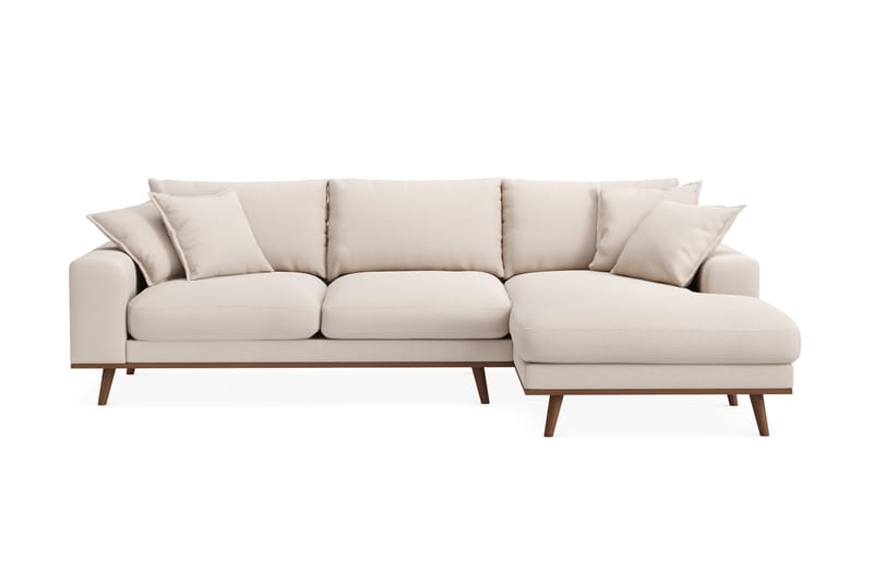 Copenhagen Premium 4-sits Högervänd L-formad Djup Divansoffa i Bouclé - Ljusbeige - Möbler - Vardagsrum - Soffor - Divansoffa & schäslong