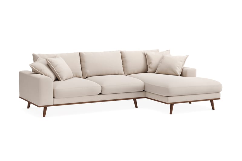Copenhagen Premium 4-sits Högervänd L-formad Djup Divansoffa i Bouclé - Ljusbeige - Möbler - Vardagsrum - Soffor - Divansoffa & schäslong