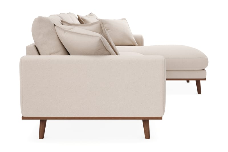 Copenhagen Premium 4-sits Högervänd L-formad Djup Divansoffa i Bouclé - Ljusbeige - Möbler - Vardagsrum - Soffor - Divansoffa & schäslong