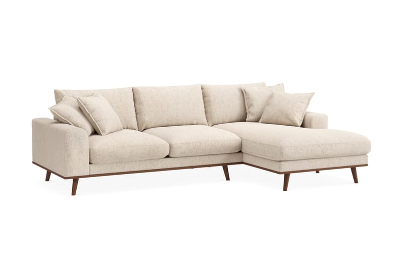 Copenhagen Premium 4-sits Högervänd L-formad Djup Divansoffa i Chenille - Beige - Möbler - Vardagsrum - Soffor - Divansoffa & schäslong