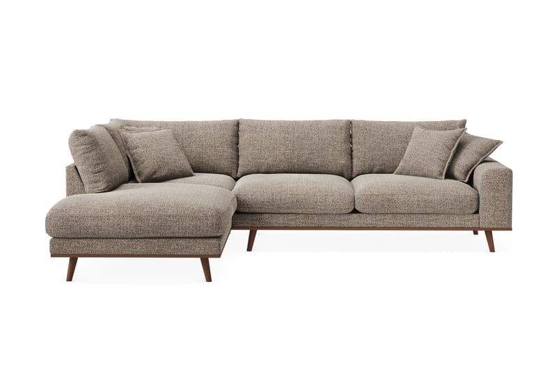 Copenhagen Premium 4-sits Vänstervänd L-formad Djup Schäslongsoffa i Chenille - Brun - Möbler - Vardagsrum - Soffor - Divansoffa & schäslong