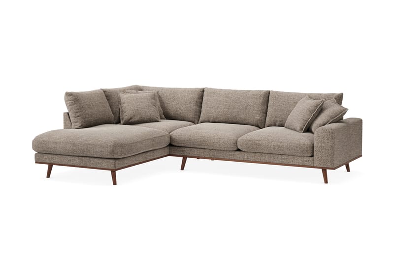 Copenhagen Premium 4-sits Vänstervänd L-formad Djup Schäslongsoffa i Chenille - Brun - Möbler - Vardagsrum - Soffor - Divansoffa & schäslong