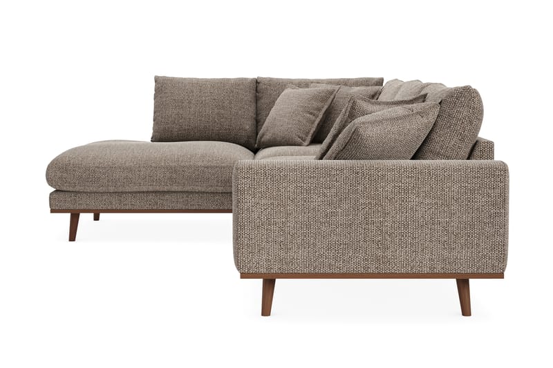 Copenhagen Premium 4-sits Vänstervänd L-formad Djup Schäslongsoffa i Chenille - Brun - Möbler - Vardagsrum - Soffor - Divansoffa & schäslong