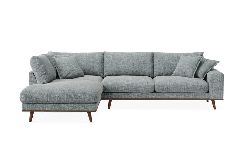 Copenhagen Premium 4-sits Vänstervänd L-formad Djup Schäslongsoffa i Chenille - Grå/Blå - Möbler - Vardagsrum - Soffor - Divansoffa & schäslong