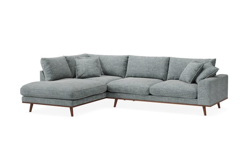 Copenhagen Premium 4-sits Vänstervänd L-formad Djup Schäslongsoffa i Chenille - Grå/Blå - Möbler - Vardagsrum - Soffor - Divansoffa & schäslong