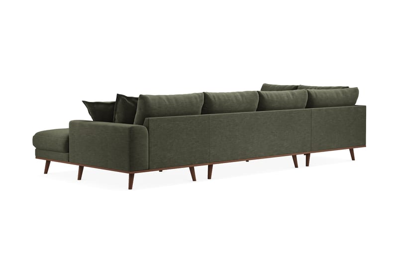 Copenhagen Premium 5-sits Högervänd U-formad Djup Soffa med Divan och Schäslong i Tyg - Grön - Möbler - Vardagsrum - Soffor - U-soffor