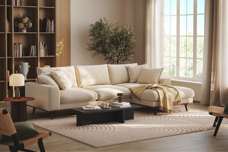 Copenhagen Premium 4-sits Högervänd L-formad Djup Divansoffa i Chenille - Ljusbeige - Möbler - Vardagsrum - Soffor - Divansoffa & schäslong