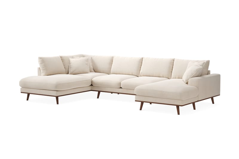 Copenhagen Premium 5-sits Vänstervänd U-formad Djup Soffa med Divan och Schäslong i Chenille - Ljusbeige - Möbler - Vardagsrum - Soffor - U-soffor