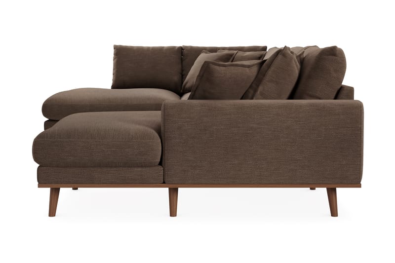 Copenhagen Premium 5-sits Högervänd U-formad Djup Soffa med Divan och Schäslong i Tyg - Brun - Möbler - Vardagsrum - Soffor - U-soffor