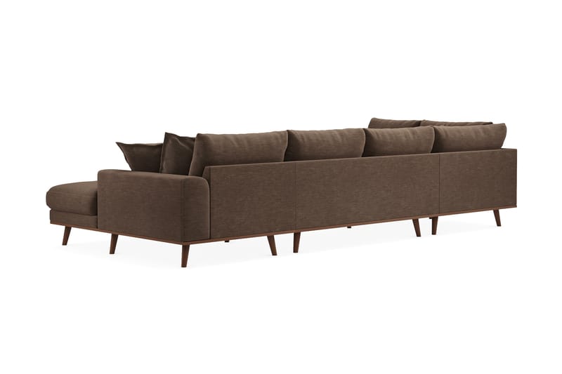 Copenhagen Premium 5-sits Högervänd U-formad Djup Soffa med Divan och Schäslong i Tyg - Brun - Möbler - Vardagsrum - Soffor - U-soffor