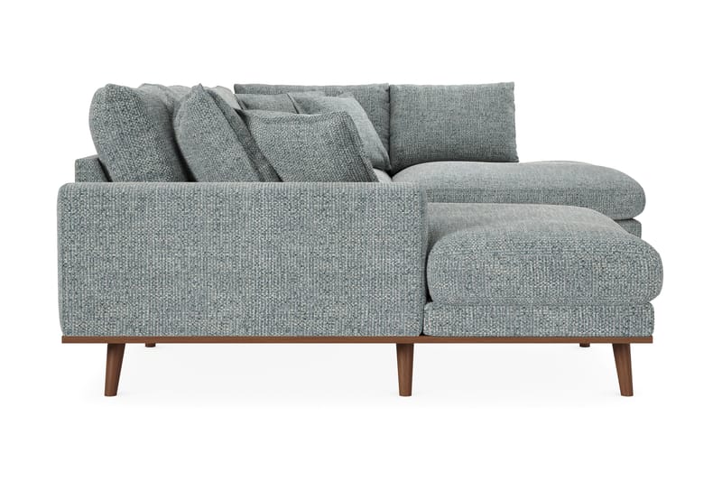 Copenhagen Premium 5-sits Högervänd U-formad Djup Soffa med Divan och Schäslong i Chenille - Grå/Blå - Möbler - Vardagsrum - Soffor - U-soffor