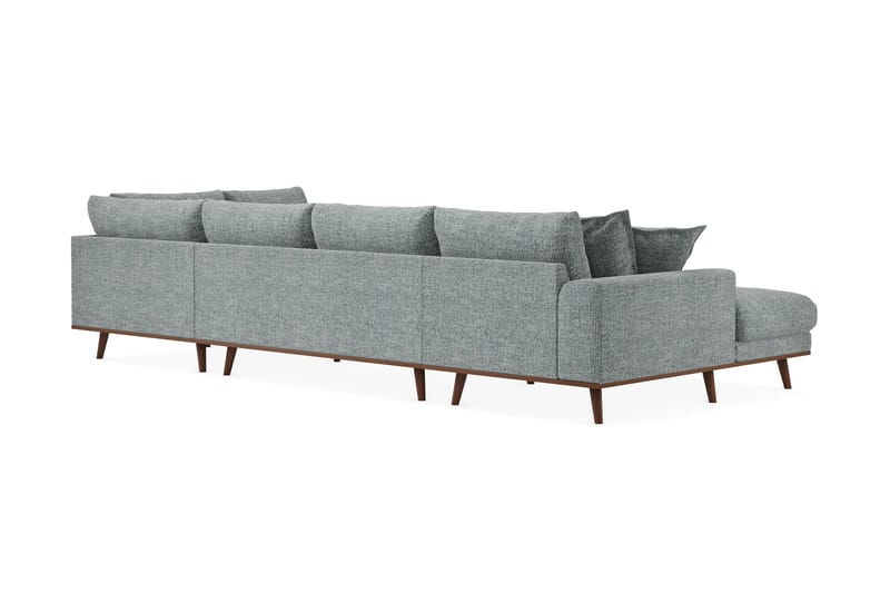 Copenhagen Premium 5-sits Högervänd U-formad Djup Soffa med Divan och Schäslong i Chenille - Grå/Blå - Möbler - Vardagsrum - Soffor - U-soffor