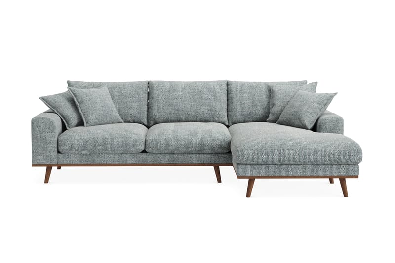 Copenhagen Premium 4-sits Högervänd L-formad Djup Divansoffa i Chenille - Grå/Blå - Möbler - Vardagsrum - Soffor - Divansoffa & schäslong