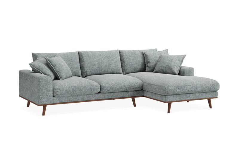 Copenhagen Premium 4-sits Högervänd L-formad Djup Divansoffa i Chenille - Grå/Blå - Möbler - Vardagsrum - Soffor - Divansoffa & schäslong